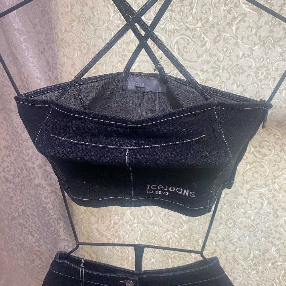 Ladies Iceberg Denim Tube&Capri Set Sz 38(US 26/S) - Picture 2 of 10